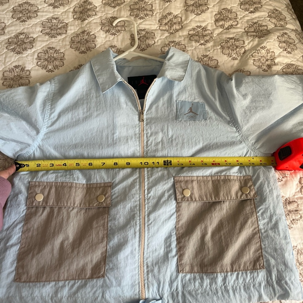 Nike Jordan Women’s Flight Light Blue and Gray Utility Jacket Windbreaker Small - Picture 13 of 16